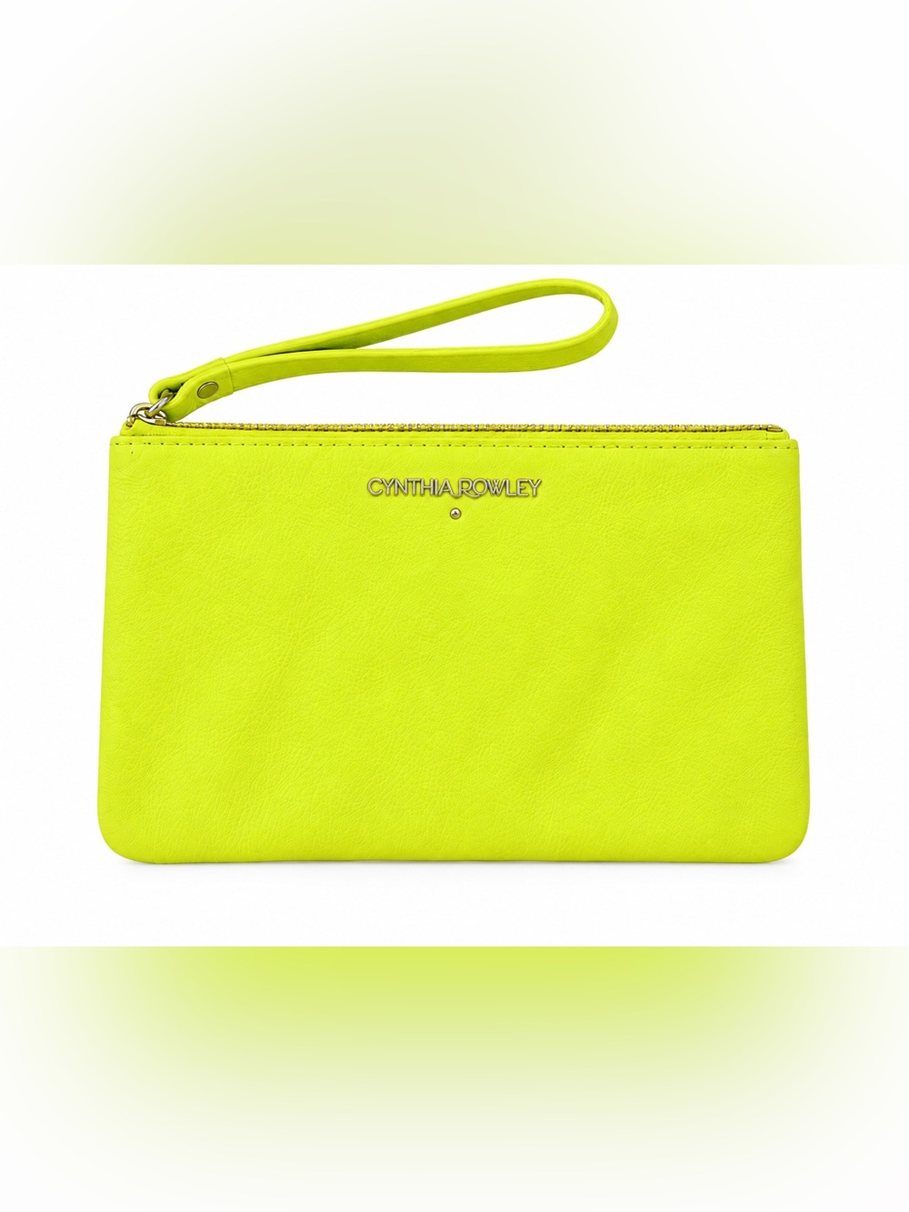 Cynthia Rowley Leather Neon Yellow Wristlet Clutch with Strap